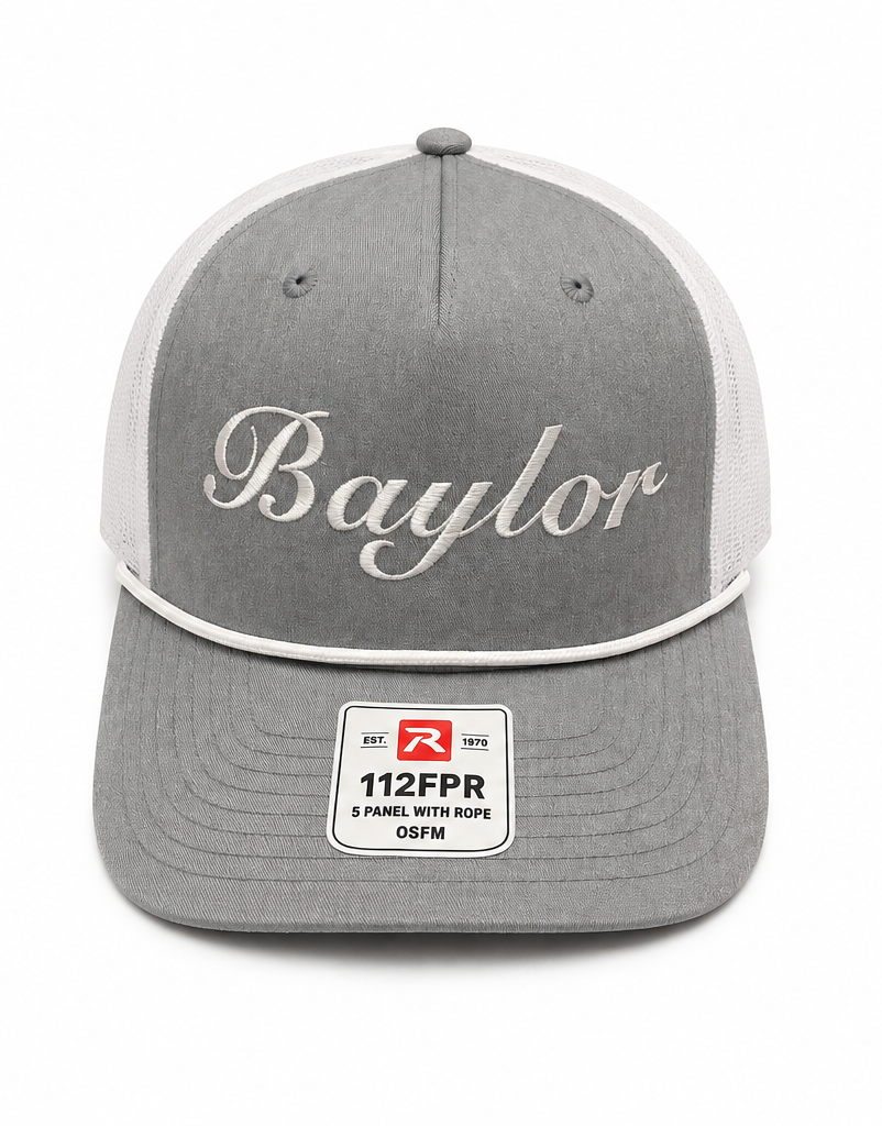 Hat: Grey Trucker with Rope