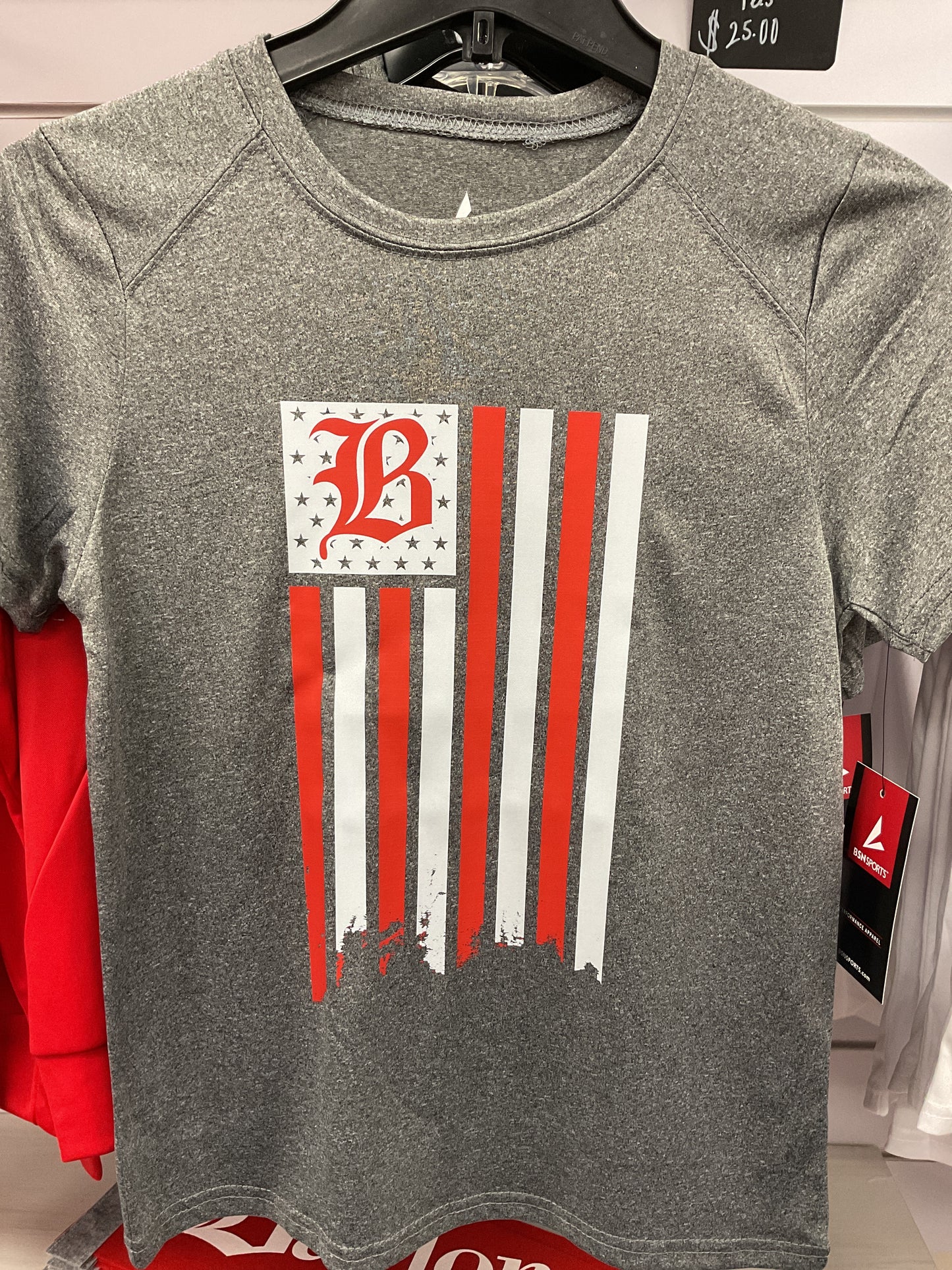 Youth: Dri-fit Grey Flag Tee