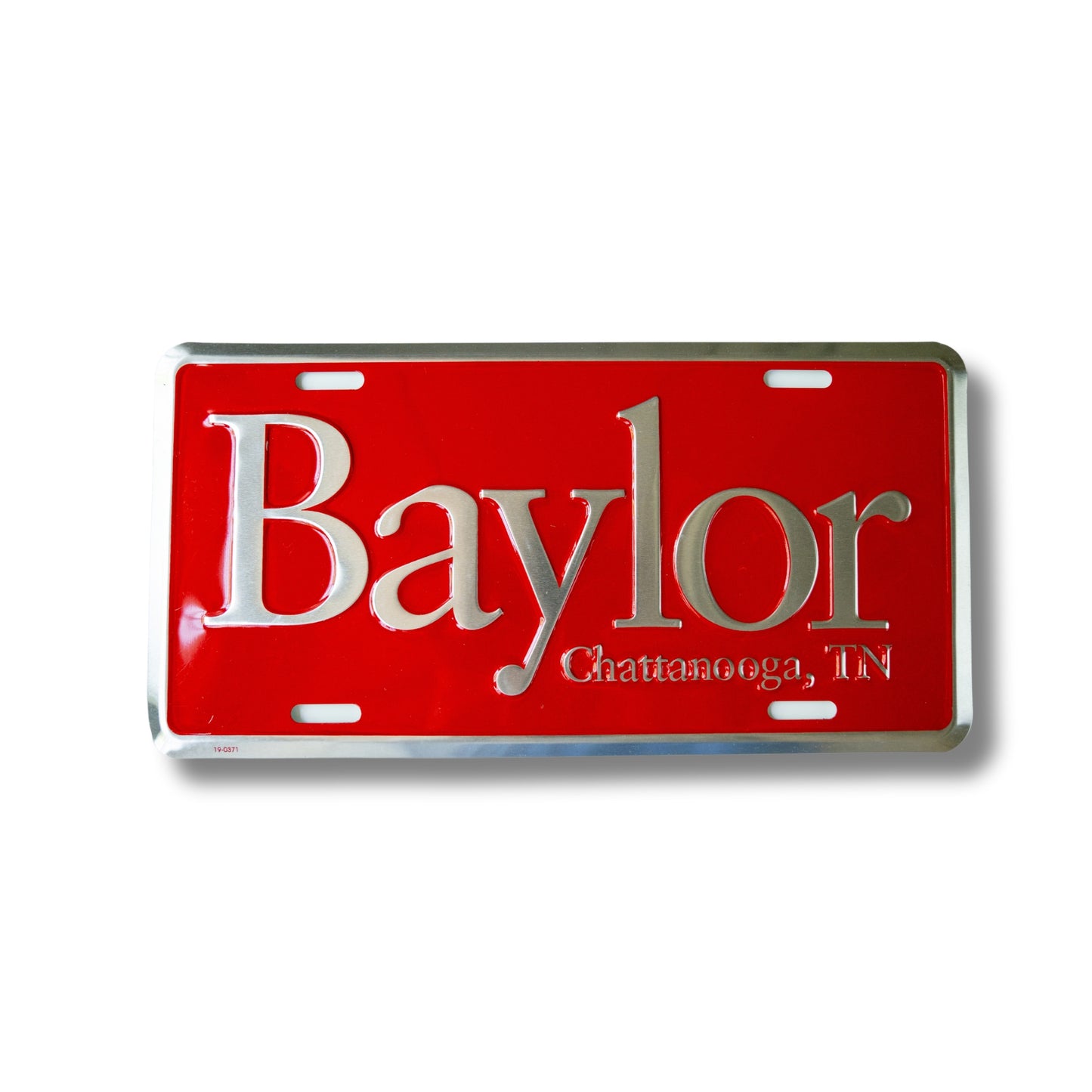 License Plate: Red "Baylor"