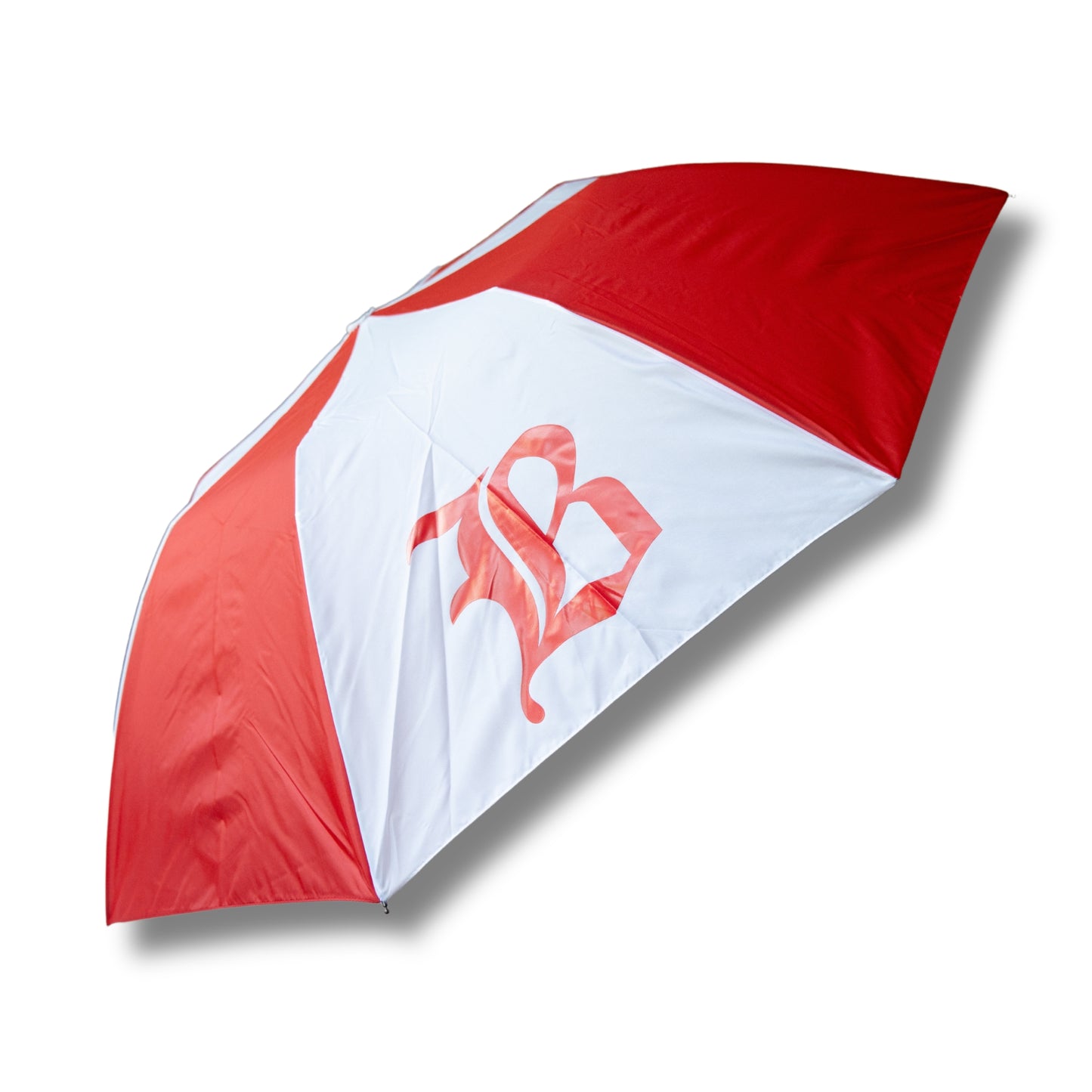 Umbrella: Small red and white 15"