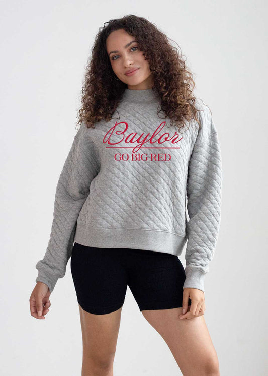 Chicka D: Quilted Mock Neck Crew