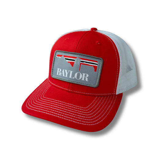 Hat: Red/White Trucker Skyline Patch