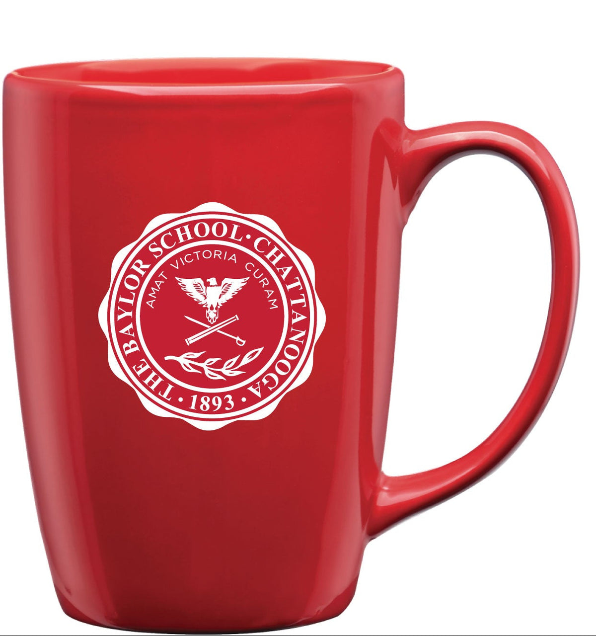 Mug: Red ceramic 16oz Etched