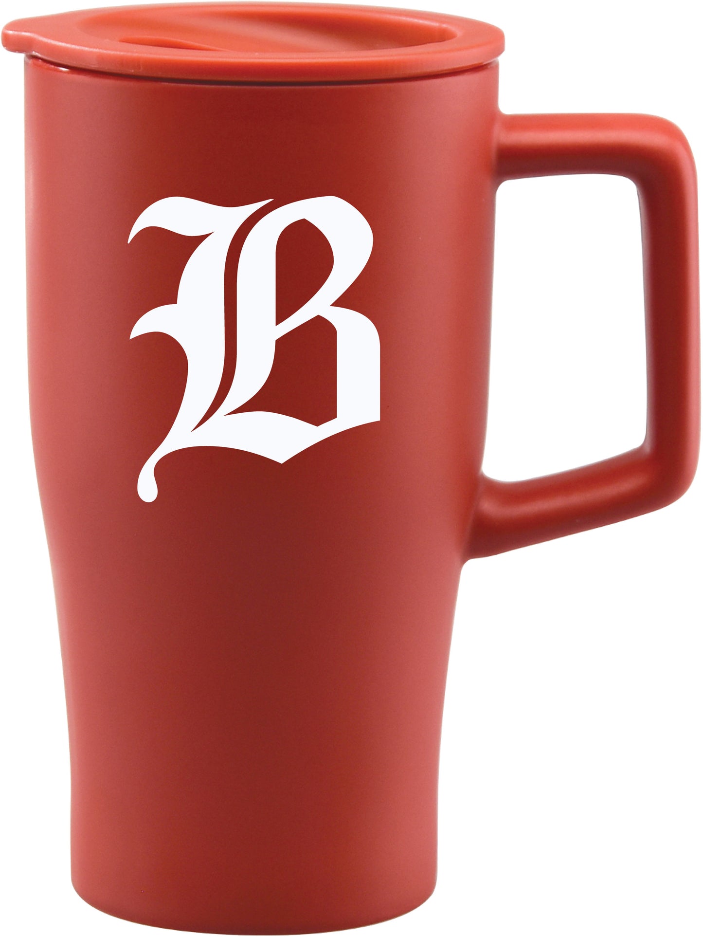 Mug: Red Ceramic Travel Mug 17oz