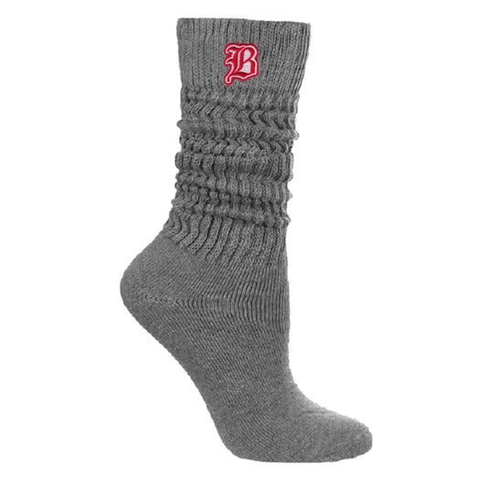 Socks: Womens's Grey Scrunch