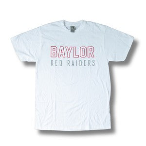 White Baylor Red Raider Tee