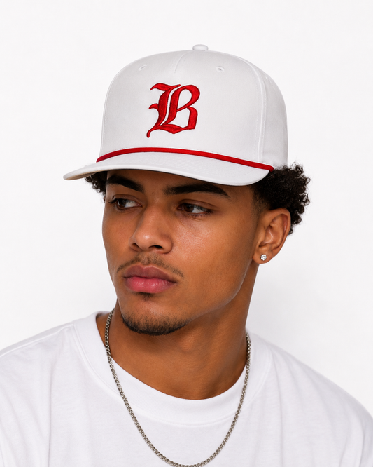 Hovi Hat: White w/ Red Rope